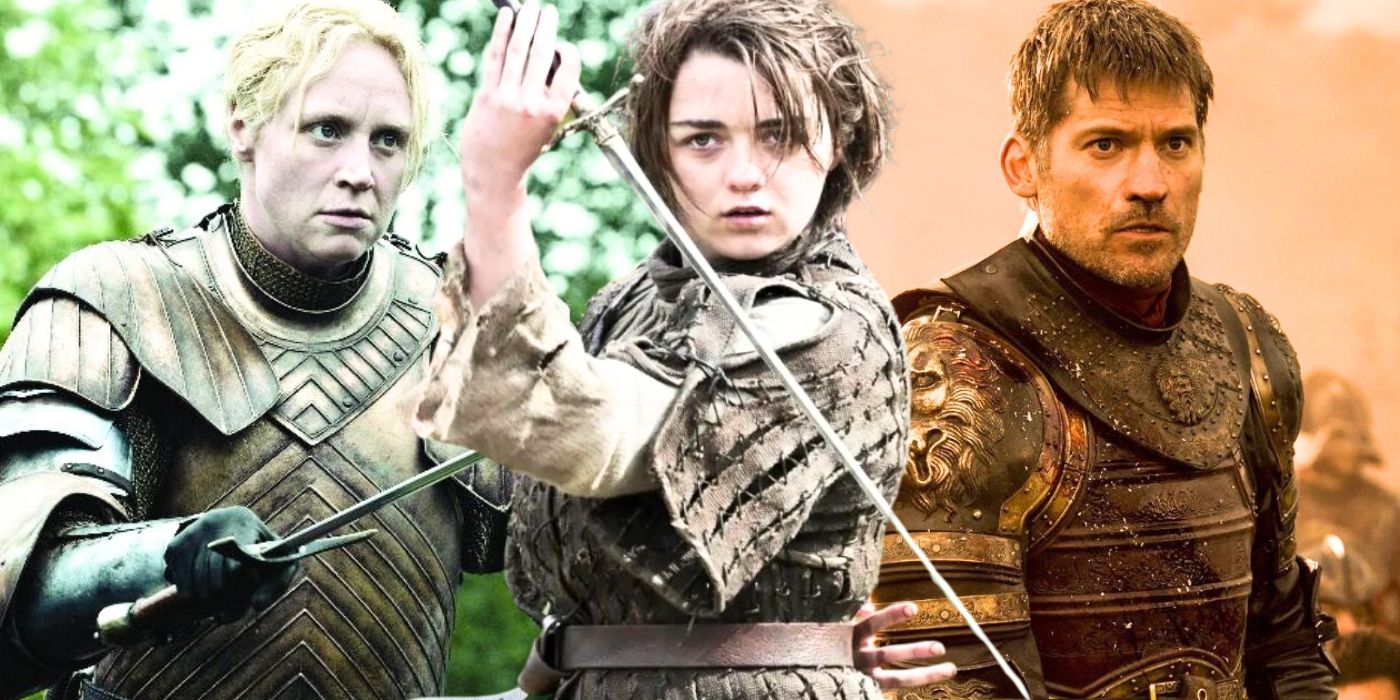 A custom collage image of Brienne of Tarth, Arya Stark, and Jaime Lannister in Game of Thrones - created by Tom Russell