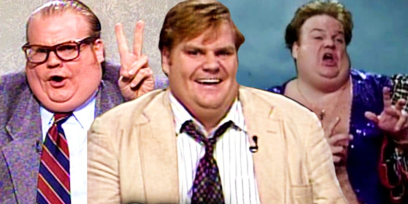 Blended image of Chris Farley skits on Saturday Night Live