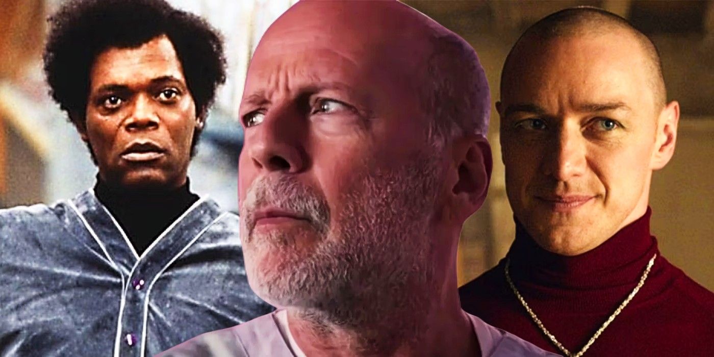 Blended image of Elijah in Unbreakable, David in Glass, and Kevin in Split