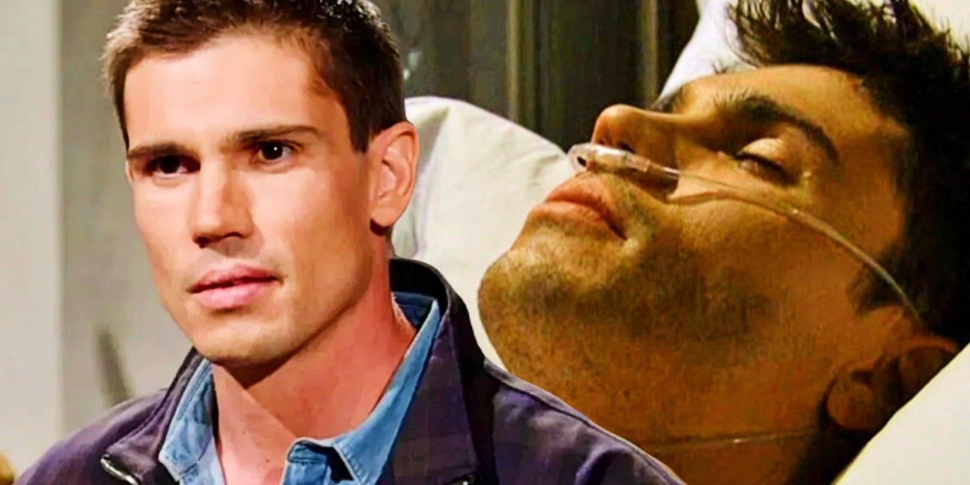 Blended image of Finn alive and in the hospital in The Bold and the Beautiful