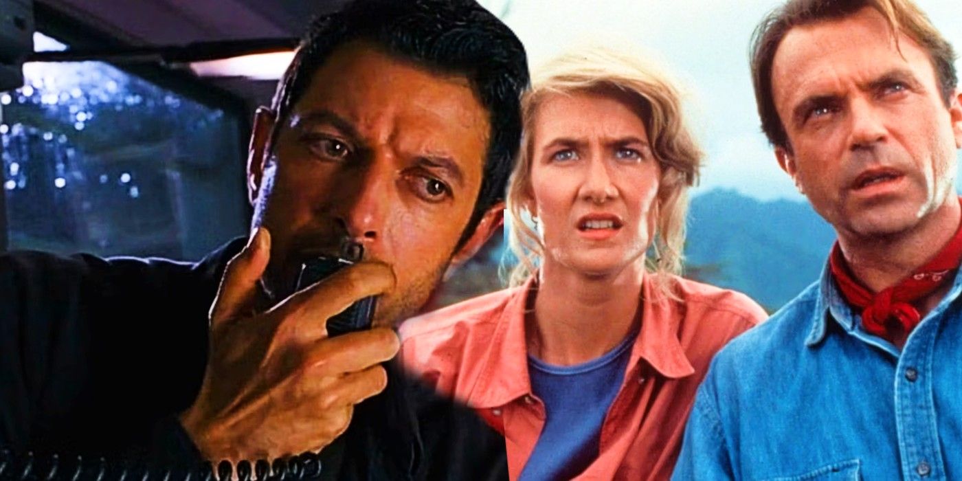 Blended image of Ian Malcolm in The Lost World and Ellie and Alan in Jurassic Park