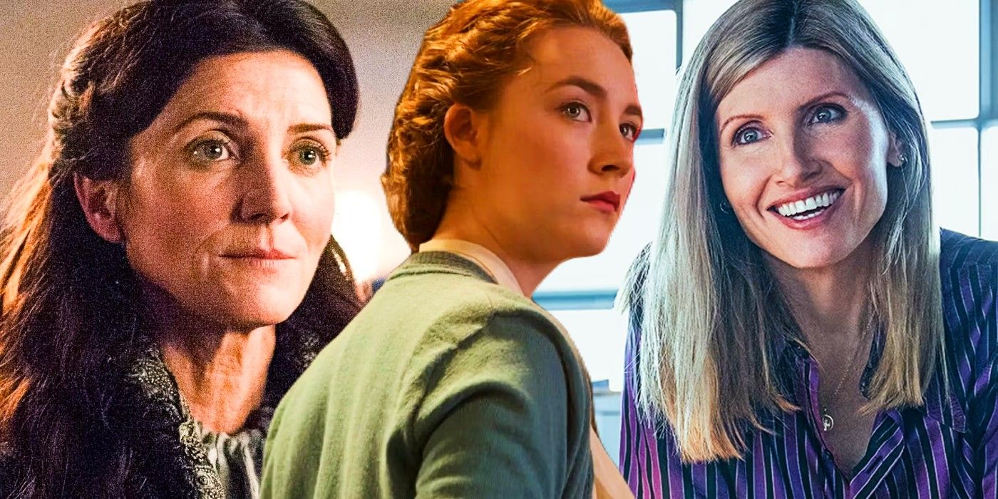 Blended image of Michelle Fairley in Game of Thrones, Soairse Ronan in Brooklyn, Sharon Horgan in Bad Sisters 