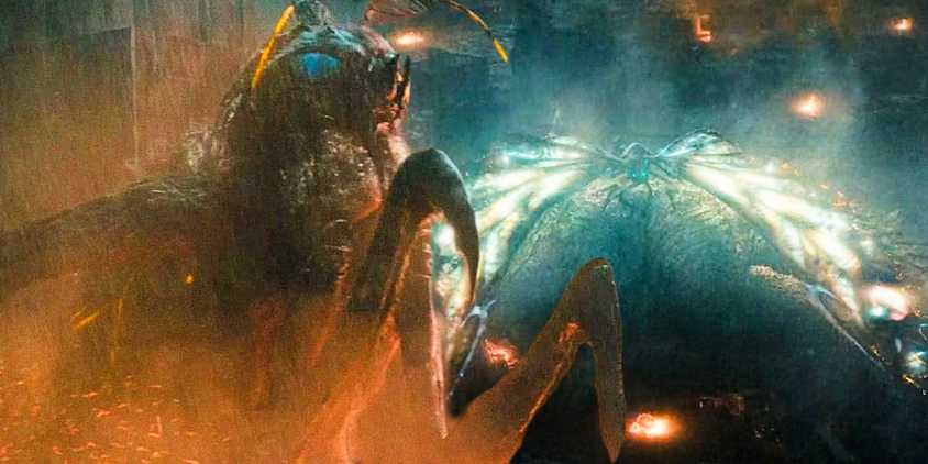 Blended image of Mothra in Godzilla- King of the Monsters