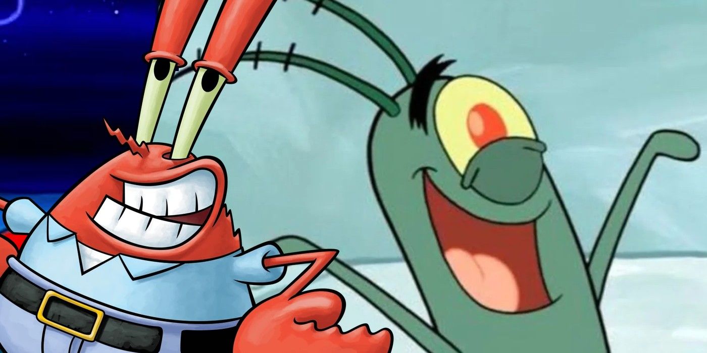 Blended image of Mr. Krabs and Plankton in SpongeBob SquarePants