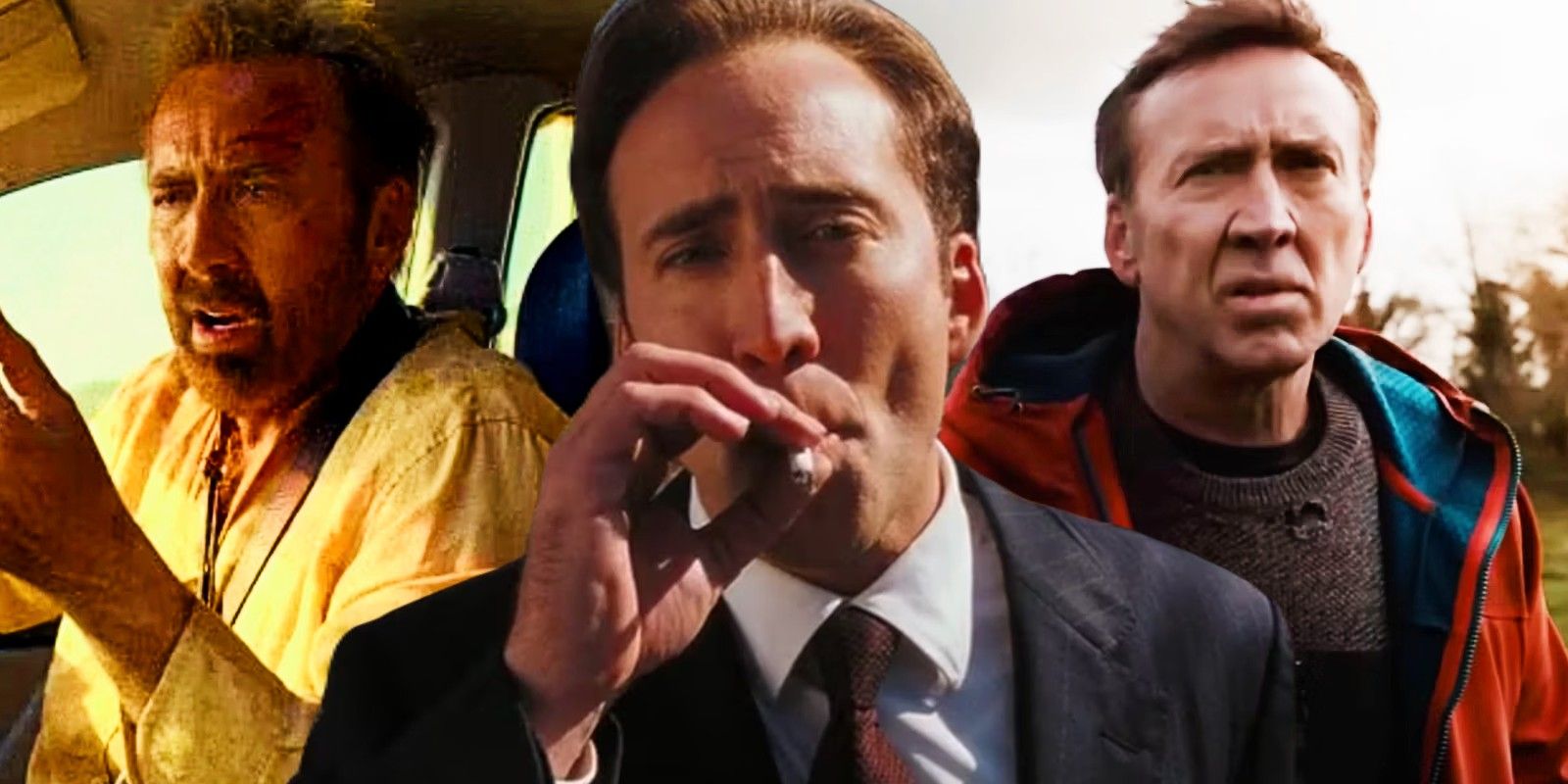 Blended image of Nicolas Cage in The Surfer, Lord of War, and Arcadian