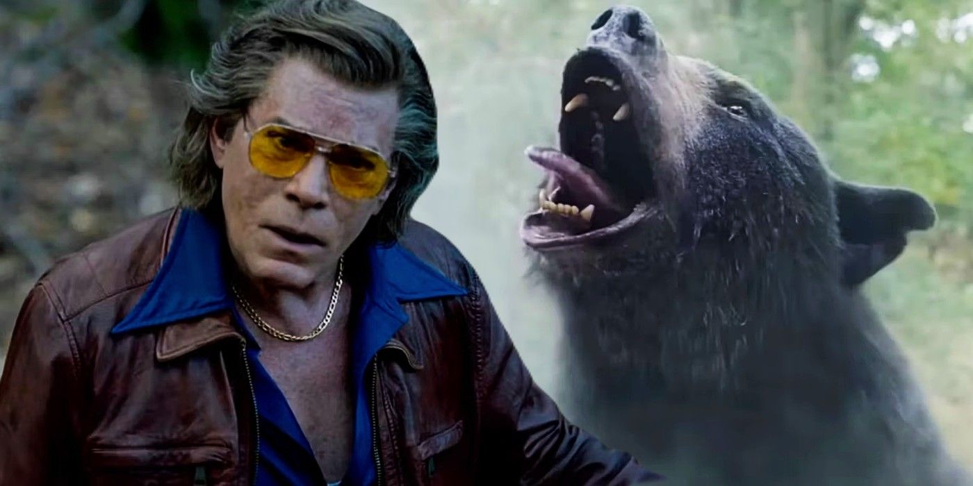 Blended image of Ray Liotta as Syd and Cocaine Bear