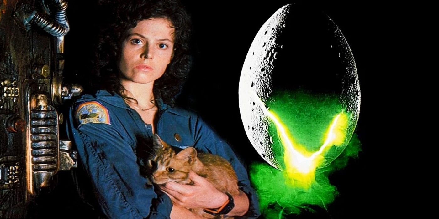 Blended image of Ripley and a xenomorph egg in Alien