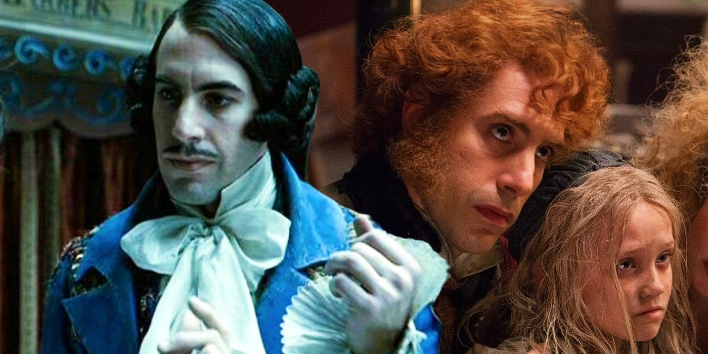 Blended image of Sacha Baron Cohen in Les Miserables and Sweeney Todd