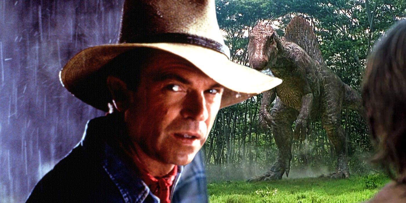 Blended image of the Spinosaurus in Jurassic Park III