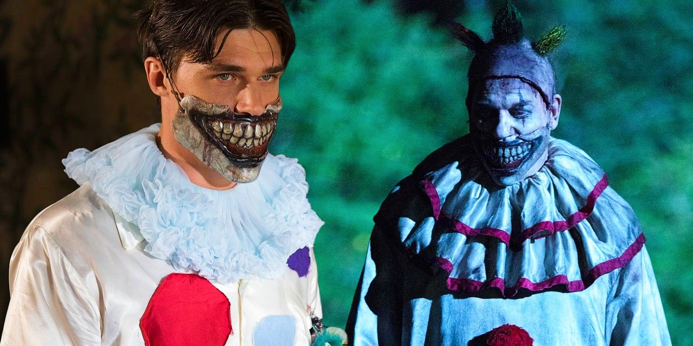 Blended image of Twisty the Clown in American Horror Story