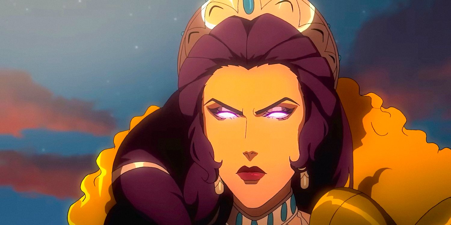 Hera with her eyes illuminated in Blood of Zeus season 2 trailer