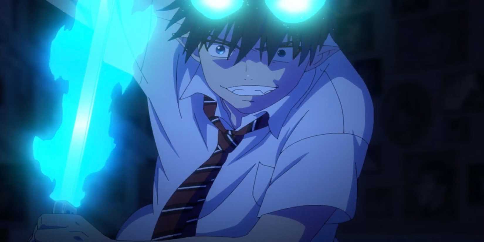 Blue Exorcist Season 3 Rin as he uses demonic powers. 