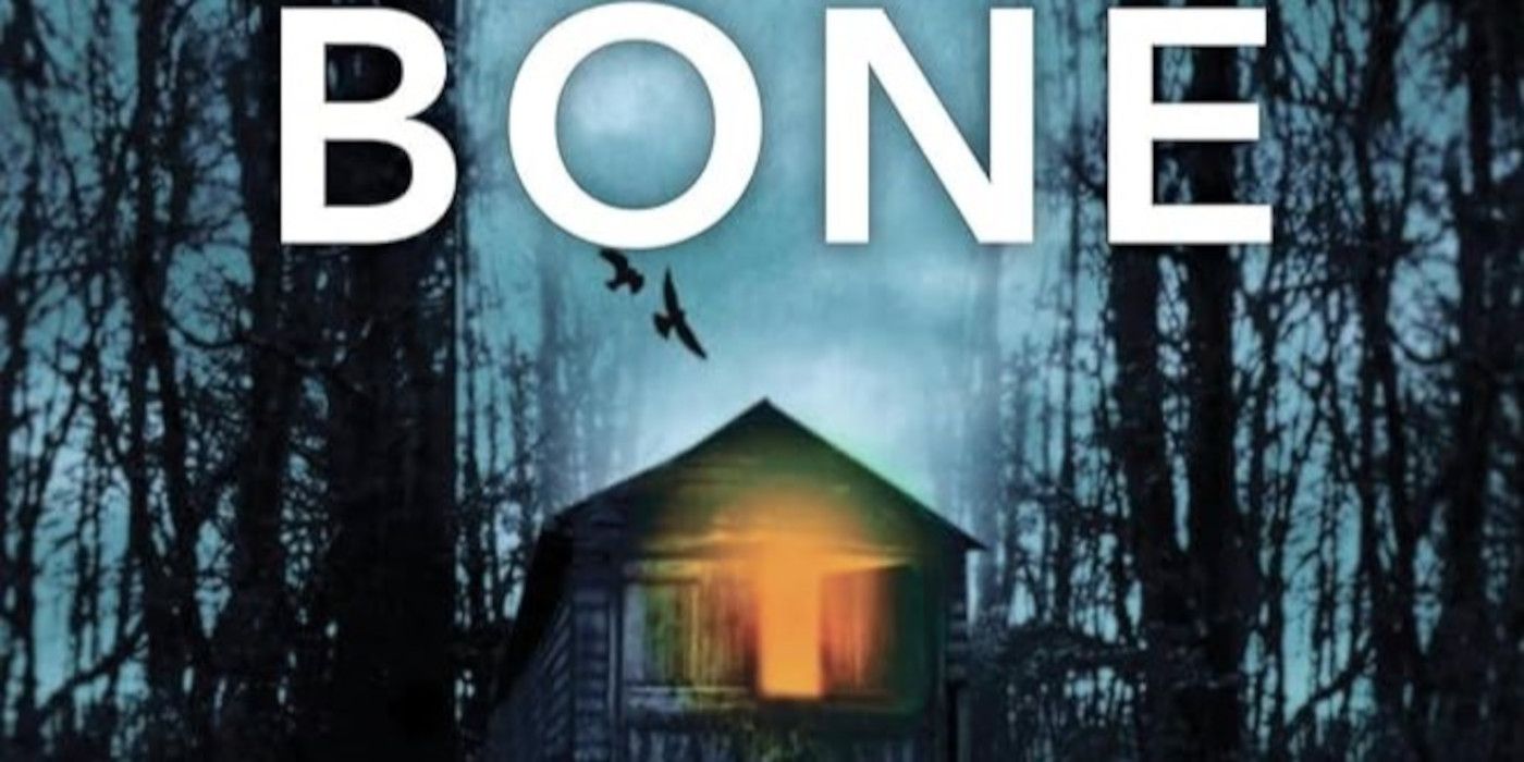 Bone white cover depicting a house in the dark