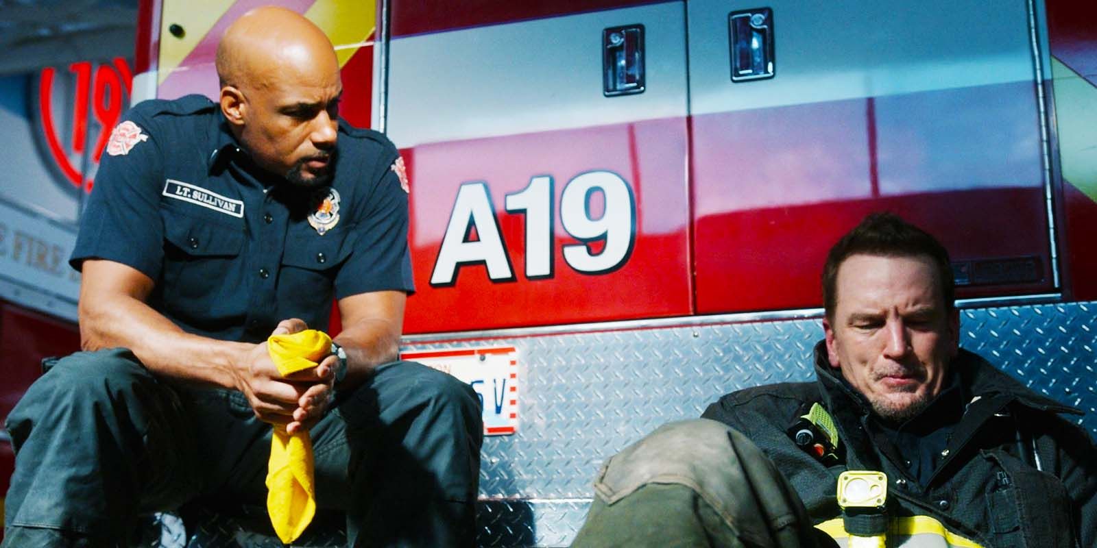 Boris Kodjoe as Robert Sullivan and Josh Randall as Sean Beckett in Station 19 season 7, episode 4