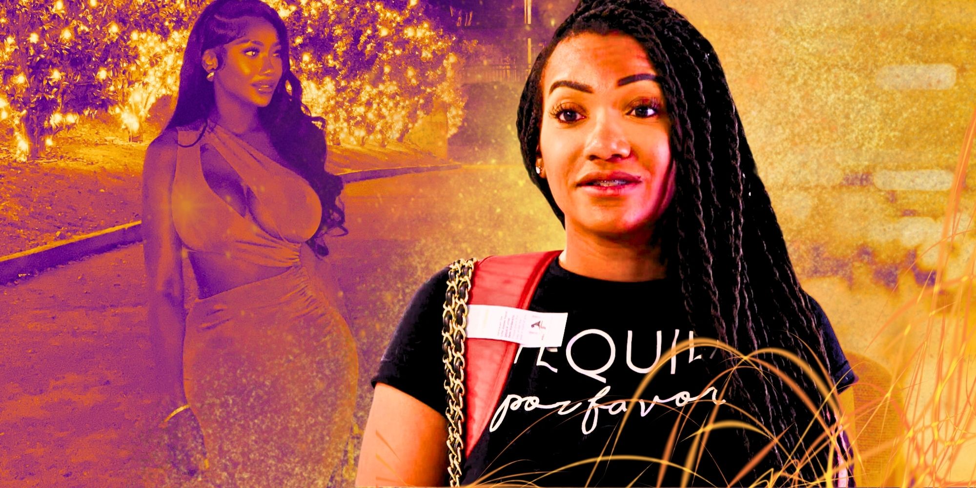 brittany banks in t shirt montage with peach and yellow background 90 day fiance