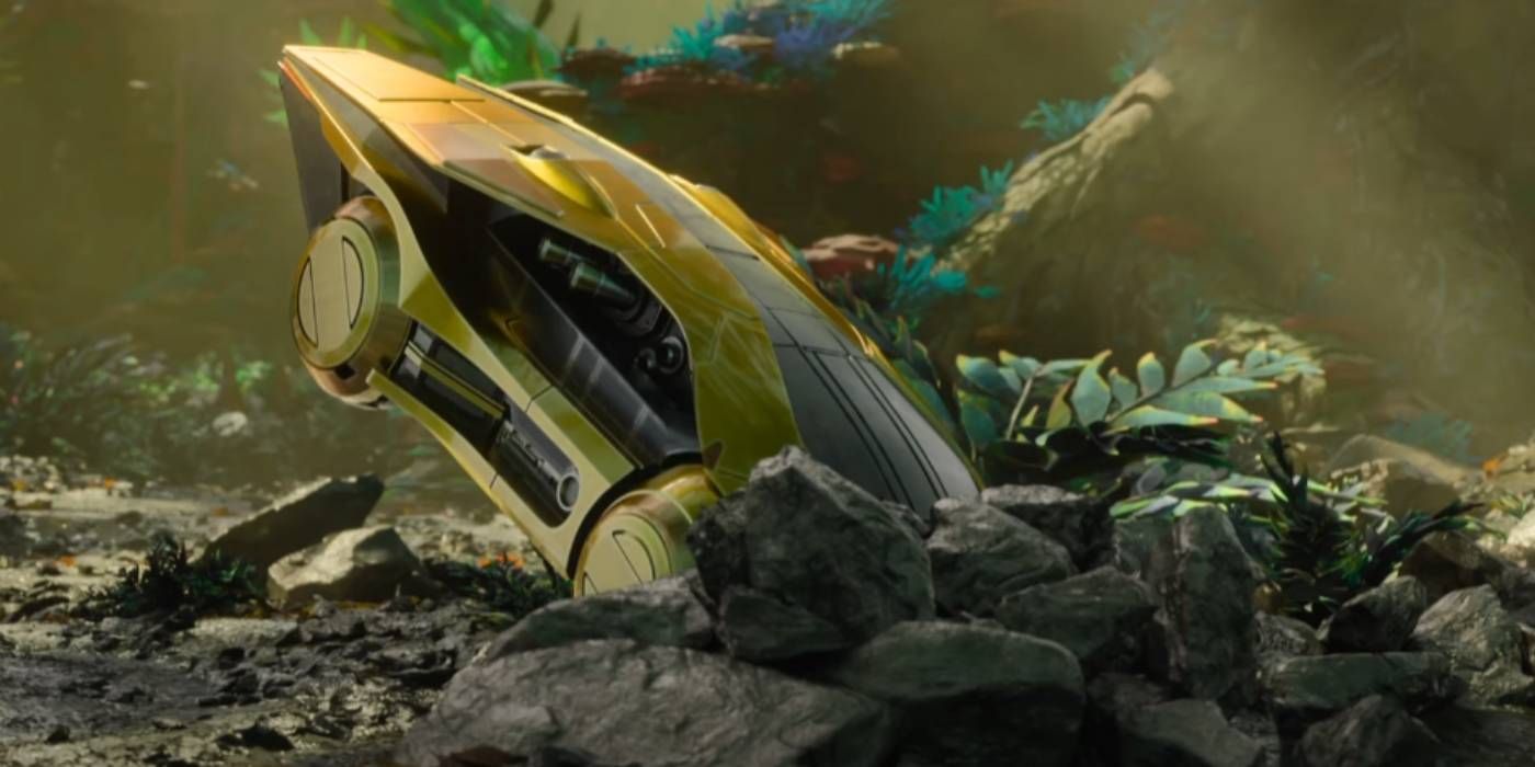 Bumblebee half-buried in car mode in Transformers One