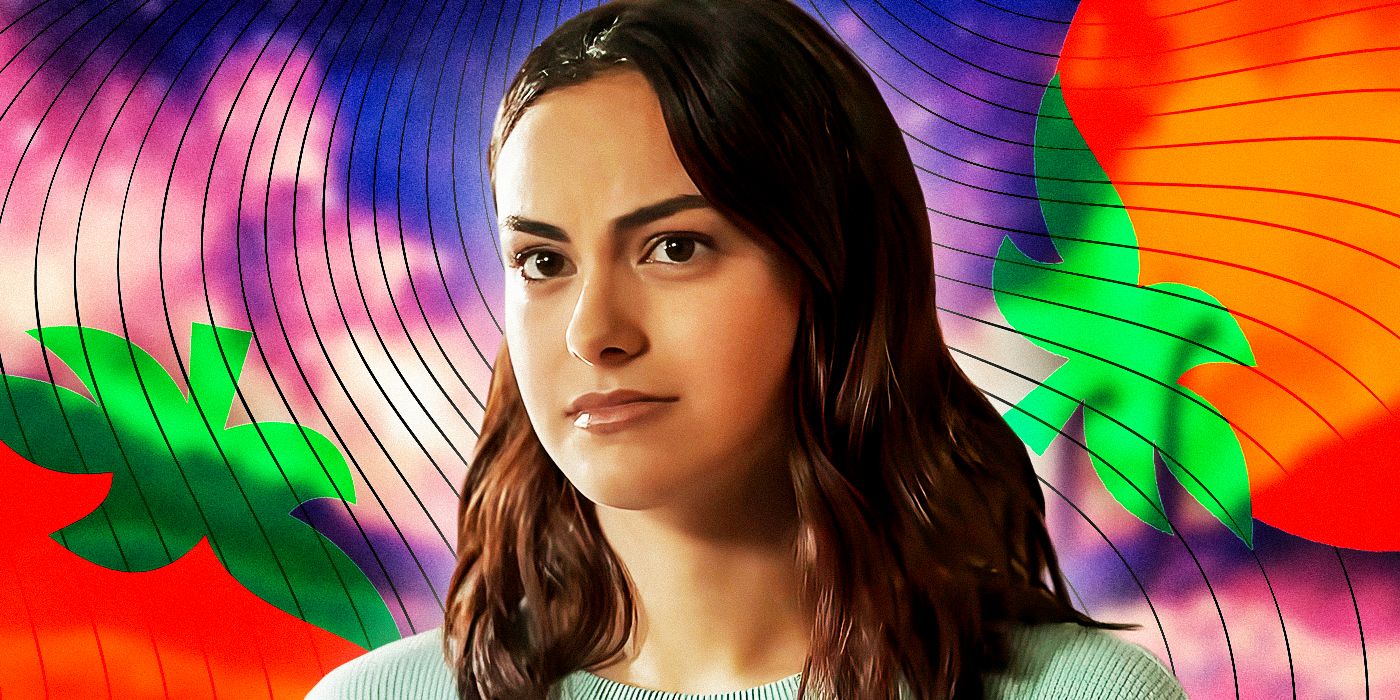 Camila Mendes as Katie from Dangerous Lies with Rotten Tomatoes logo in background