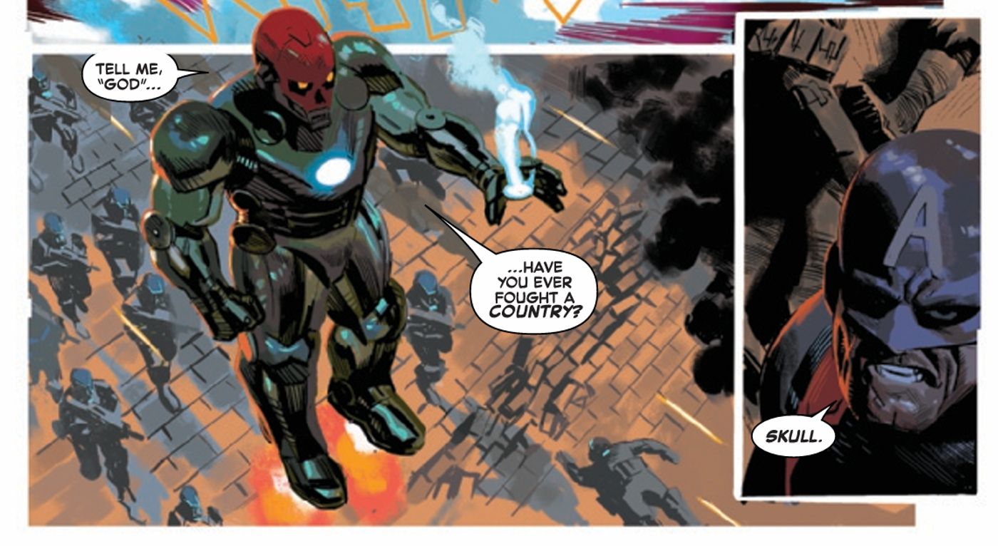 Capitão América enfrenta Caveira Vermelha em Vingadores: Crepúsculo