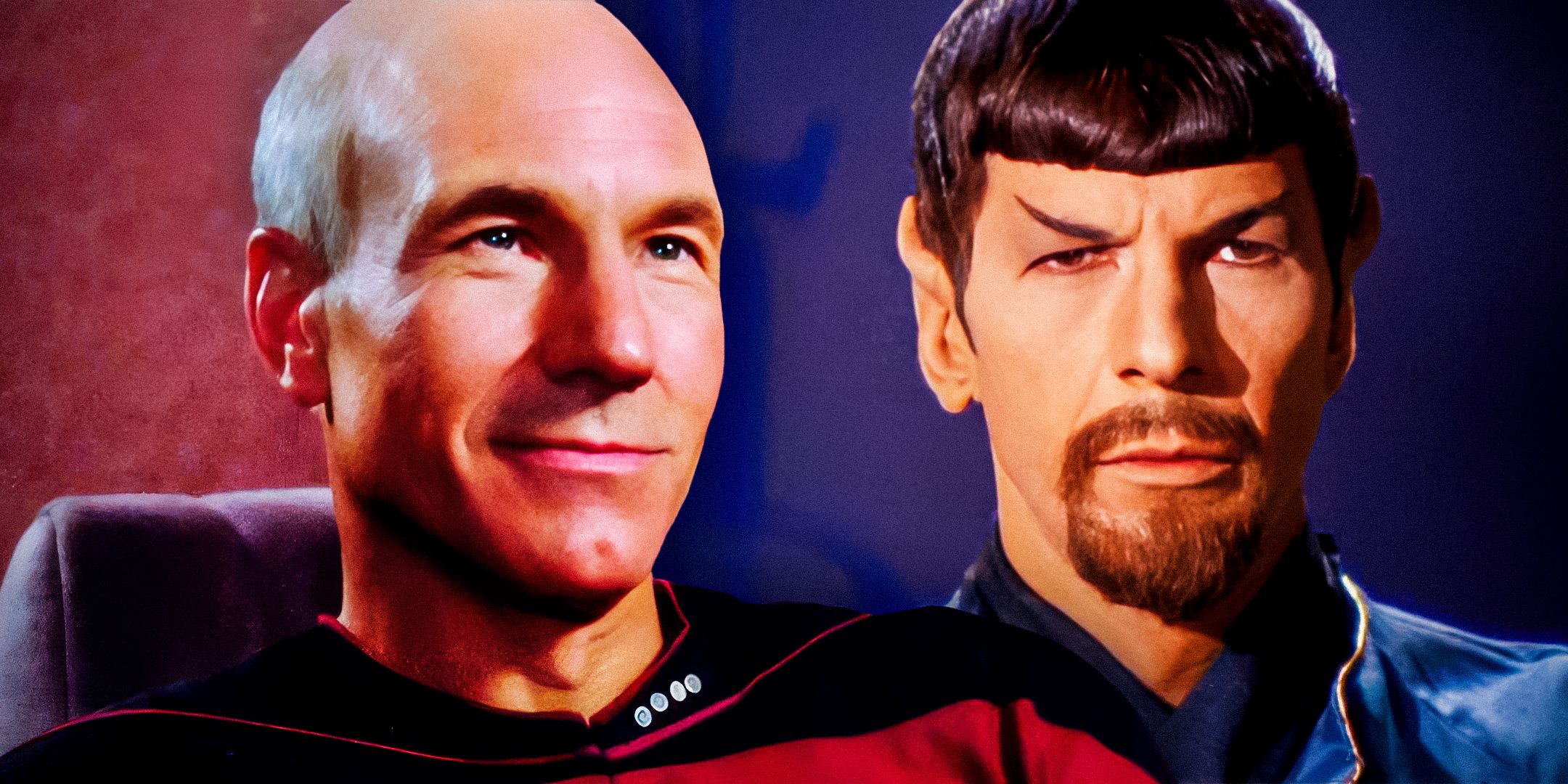 Capitão Picard em Star Trek TNG e Mirror Universe Spock 