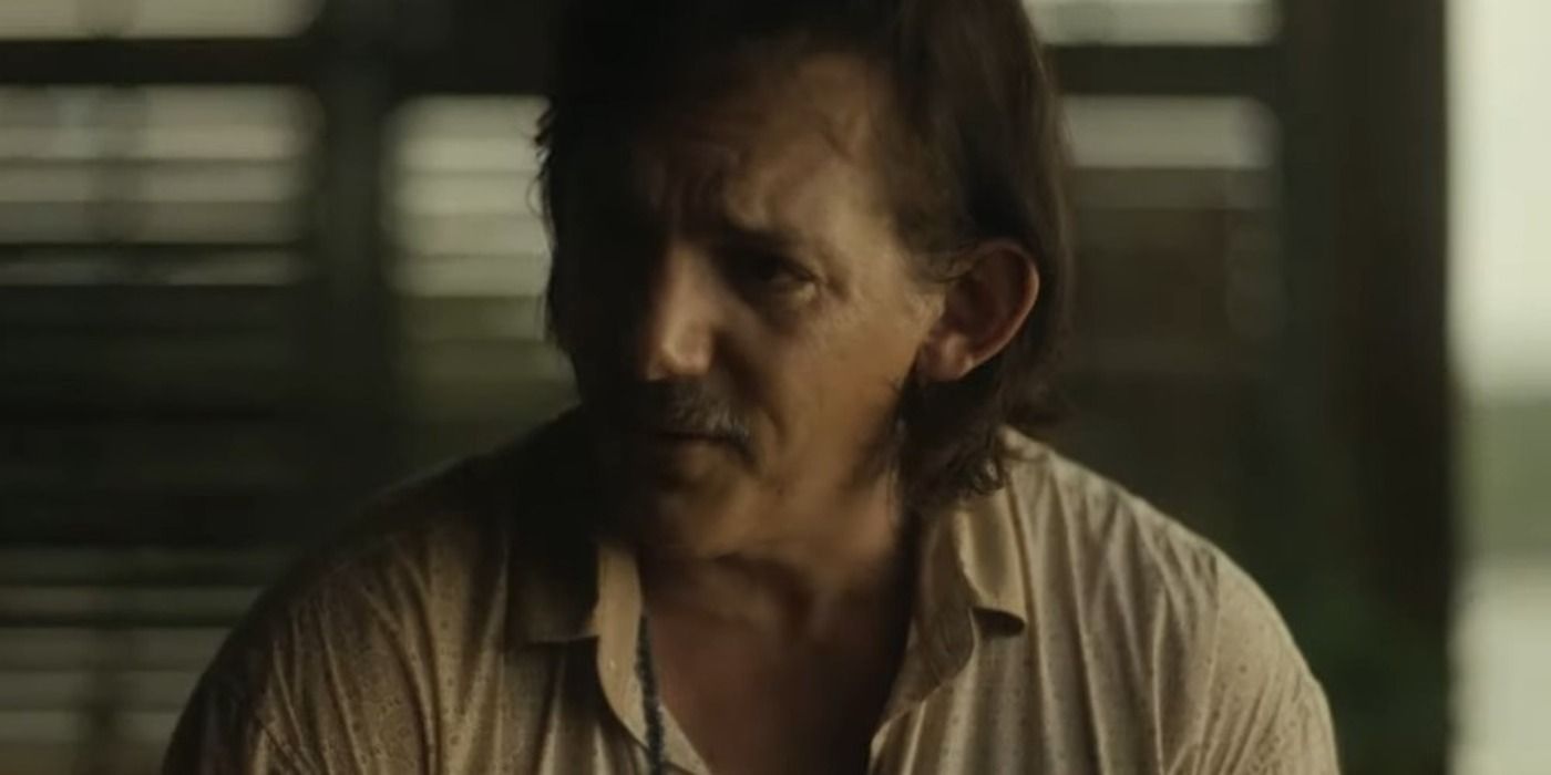 Lukas Haas as Shawn Goddard looking concerned in Cash Out (2024)