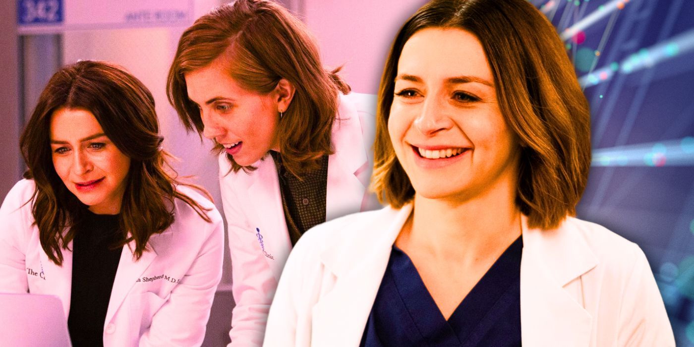 Caterina Scorsone as Amelia Shepherd and E.R. Fightmaster as Kai Bartley in Grey's Anatomy season 19