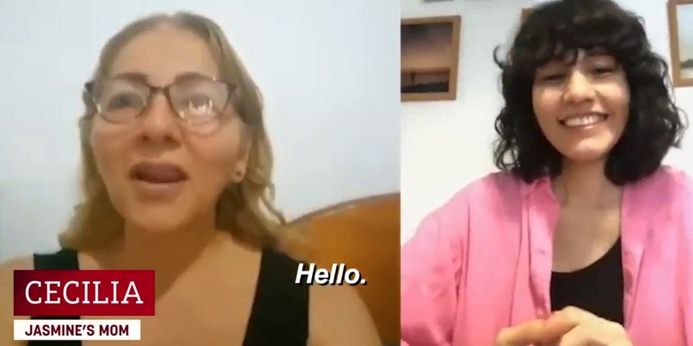 Cecelia e Zuellen em 90 Day Fiance em videochamada com Jasmine