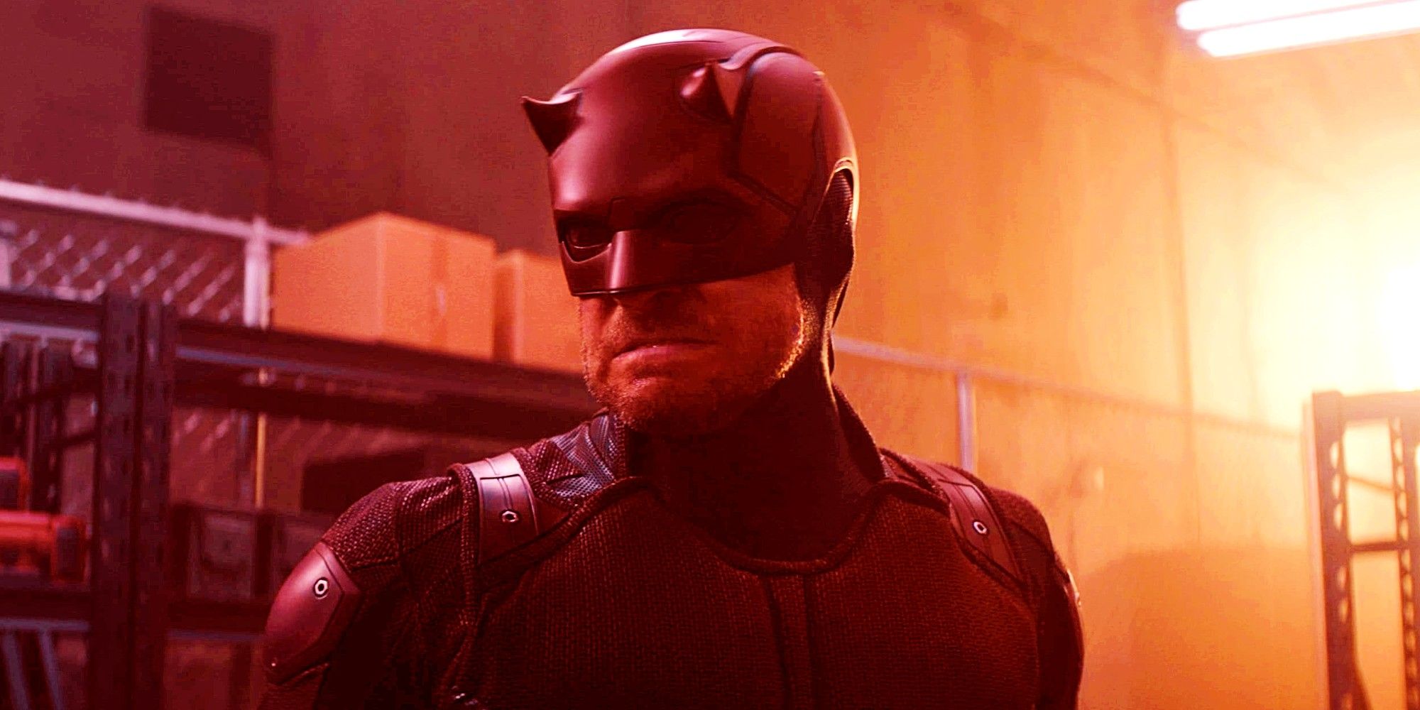 Charlie Cox as Matt Murdock In Full Daredevil Costume Poised Mid-Fight In Echo Episode 1