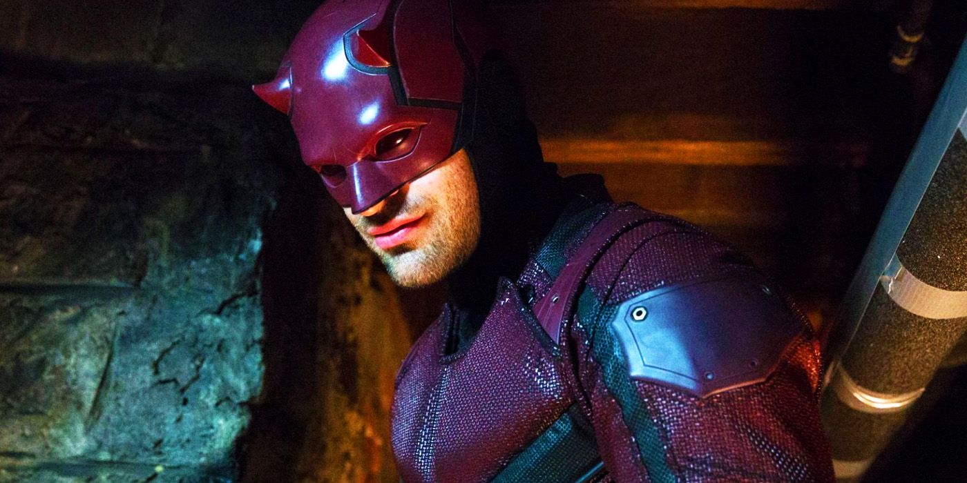 Charlie Cox's Daredevil in his red and black suit in Marvel Television's Daredevil