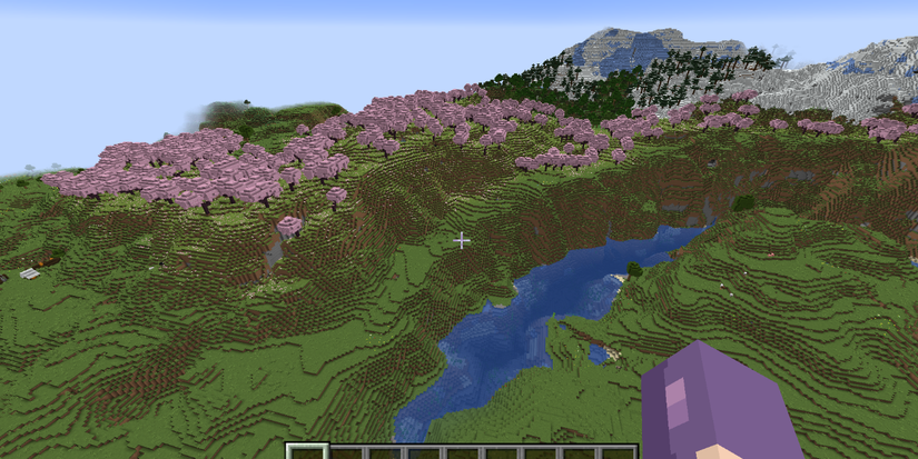 Cherry Grove biome in Minecraft.
