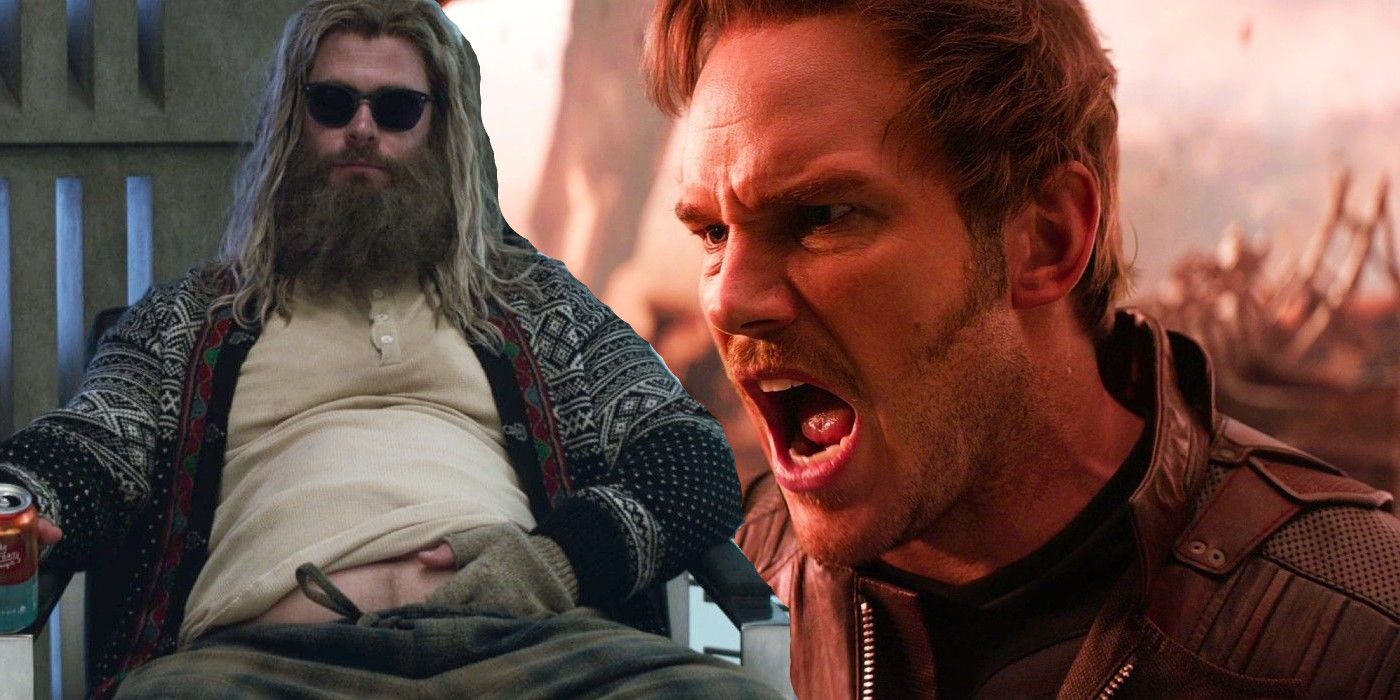 Star-Lord yelling at Bro Thor in Avengers Infinity War and Endgame