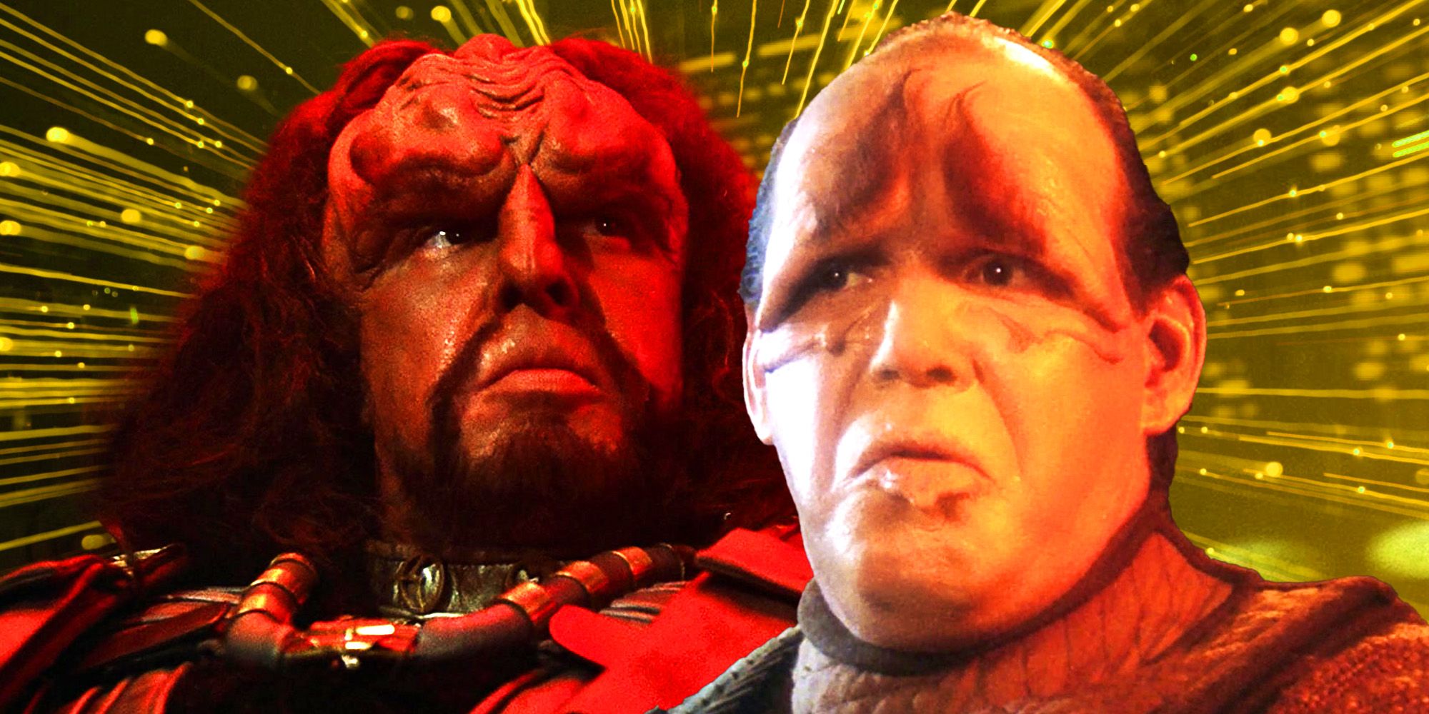 Christopher Collins as Klingon Captain Kargan and Pakled Captain Grebnedlog from Star Trek TNG