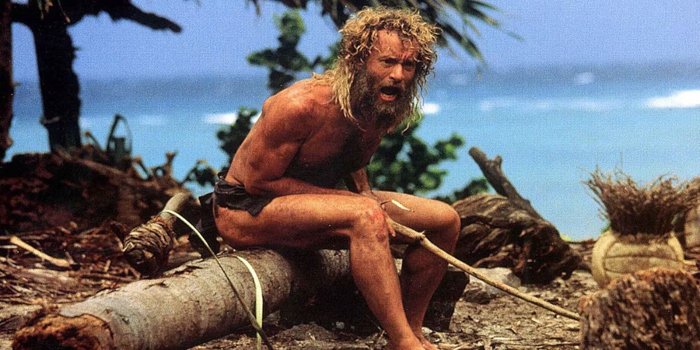 Chuck stranded in an island in Cast Away (1)