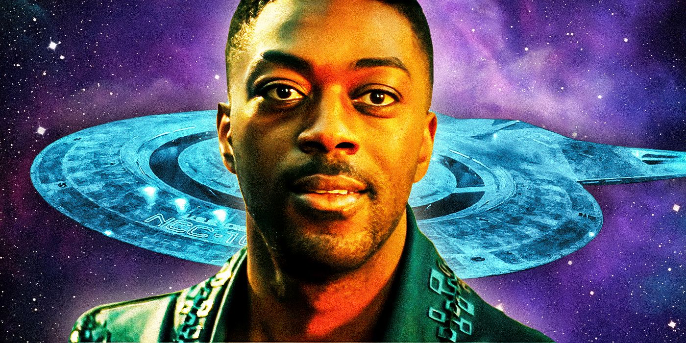 David Ajala as Cleveland Booker hopeful in front of the USS Discovery in Star Trek
