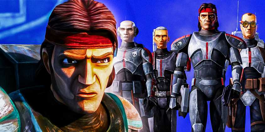 Hunter looks suspicious in The Bad Batch, alongside him and the rest of Clone Force 99