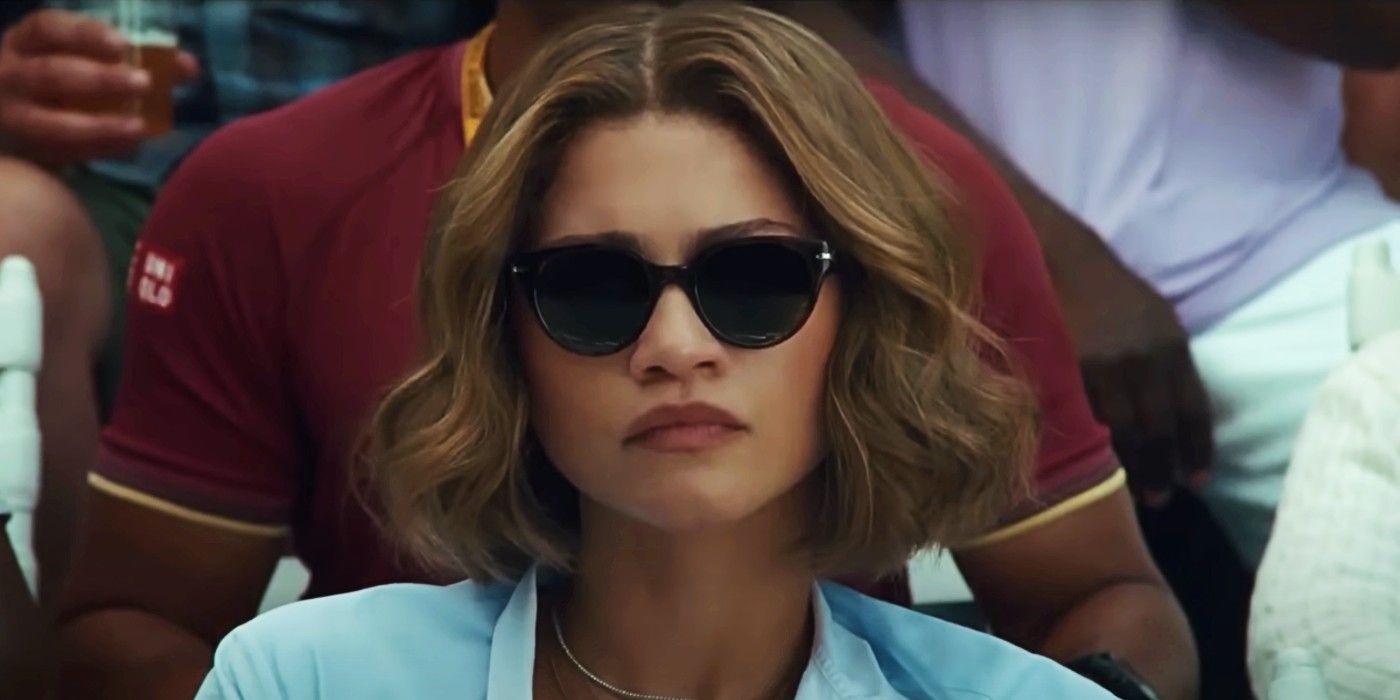 Close up of Zendaya's face in Challengers