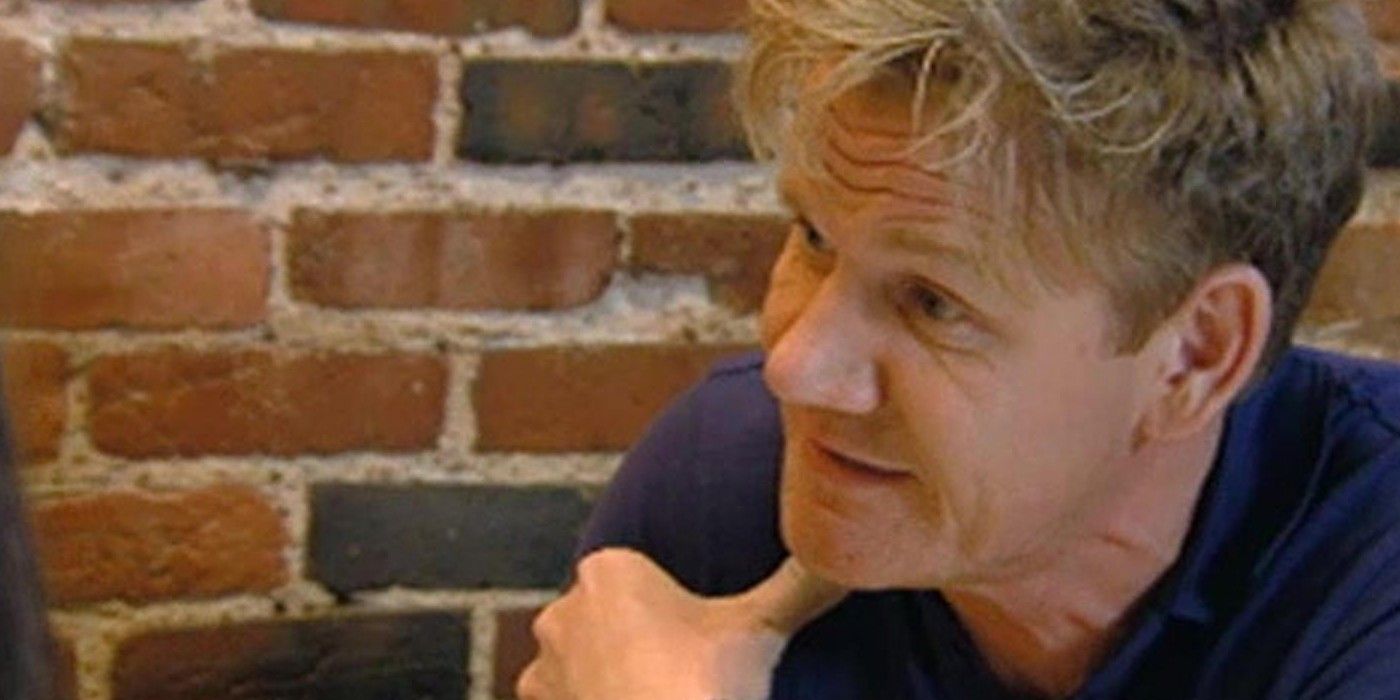 closeup of gordon ramsay talking to someone brick background nino's kitchen nightmares