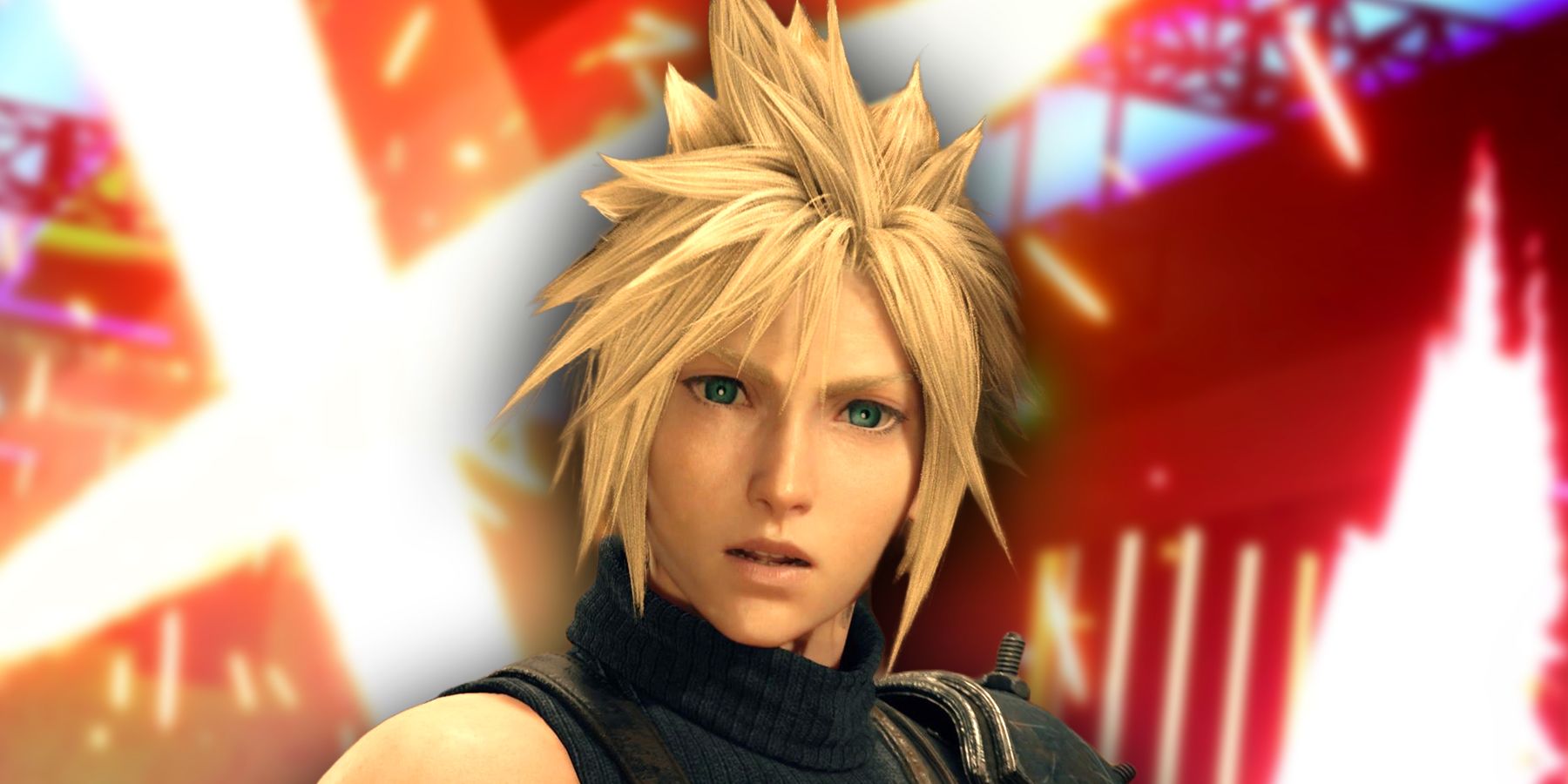 Cloud with an open-mouthed expression in FF7 Rebirth.