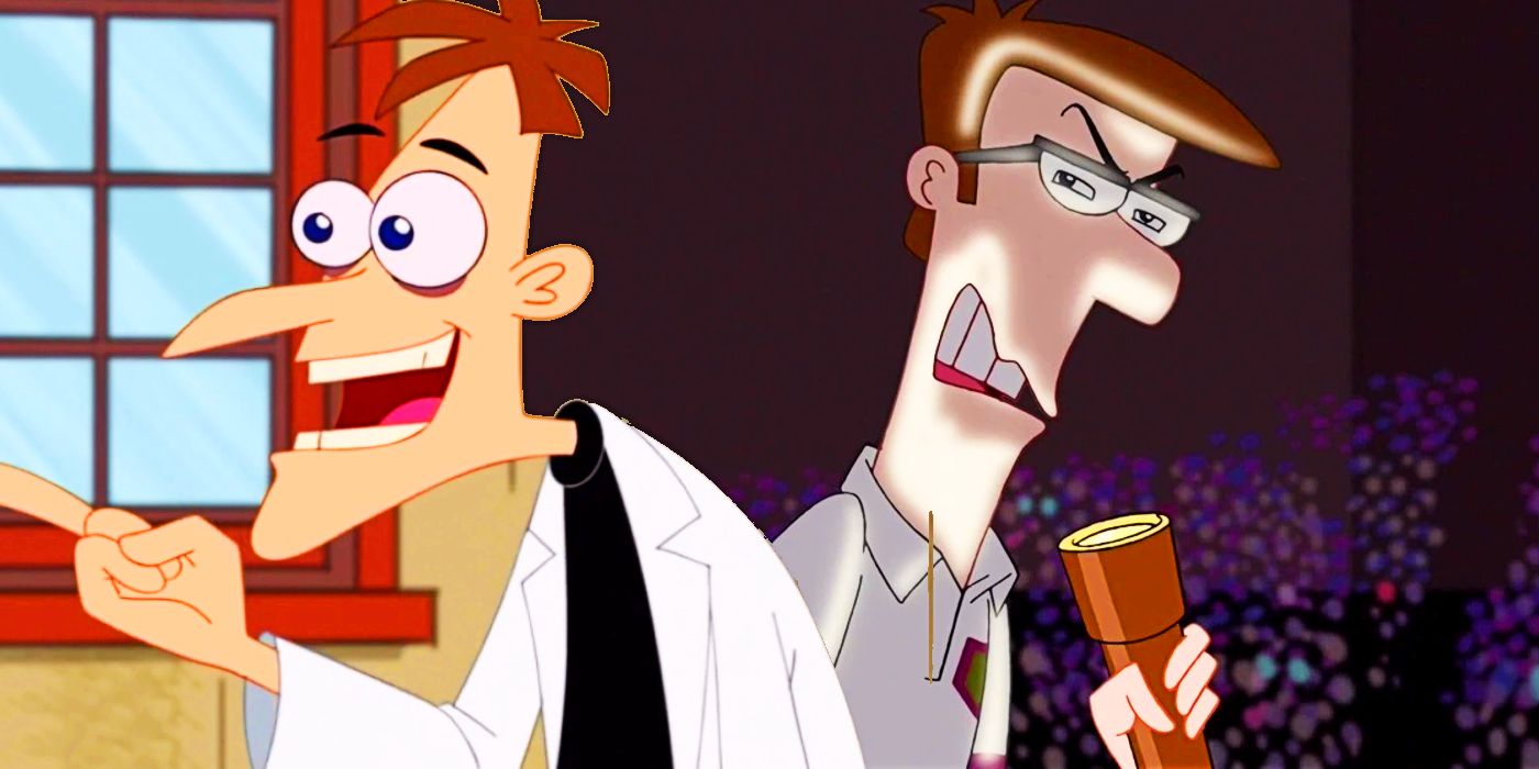 Collage of Doofenshmirtz and Lawrence in Phineas and Ferb.