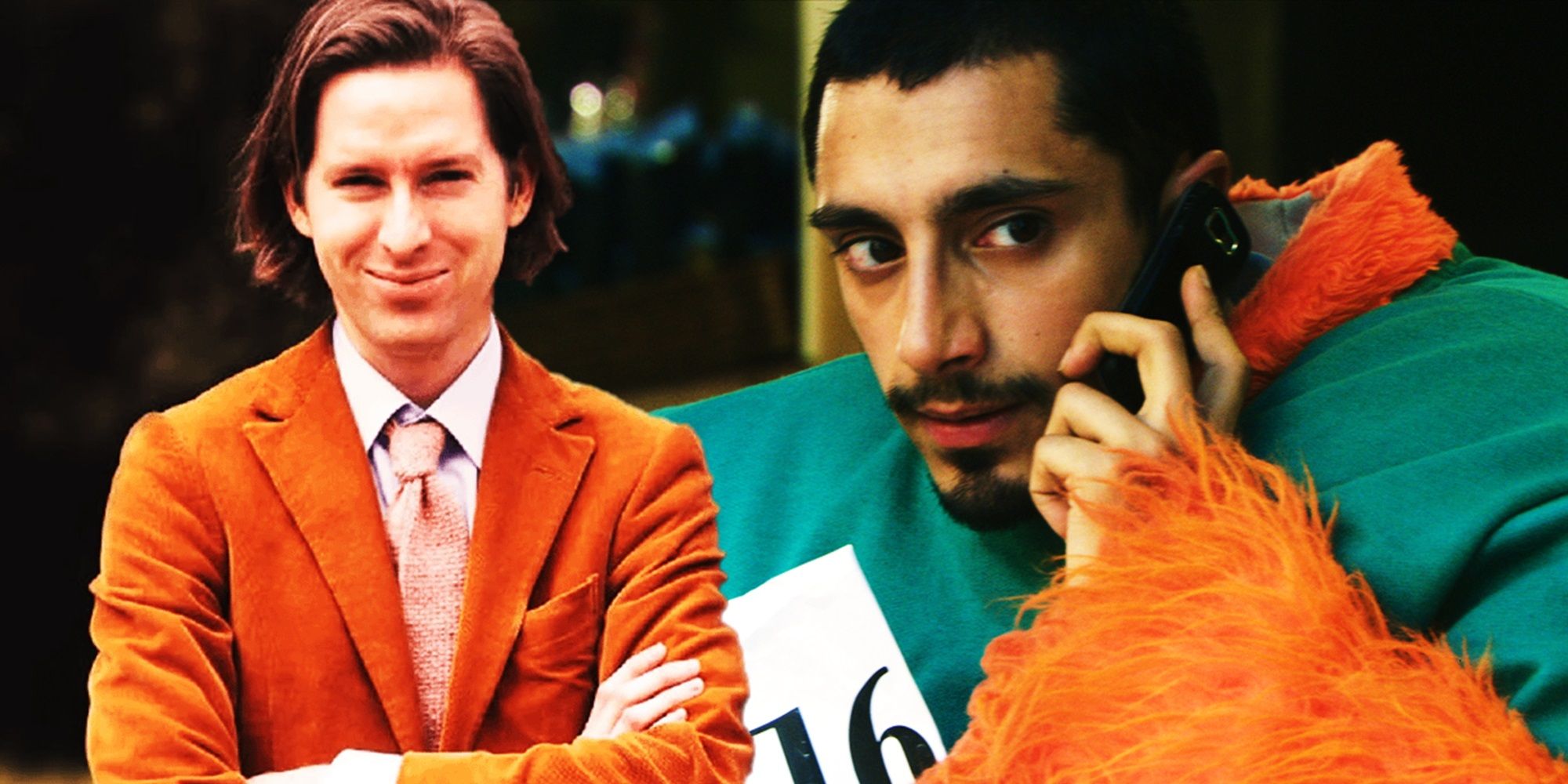 Collage of Wes Anderson with Riz Ahmed in Four Lions