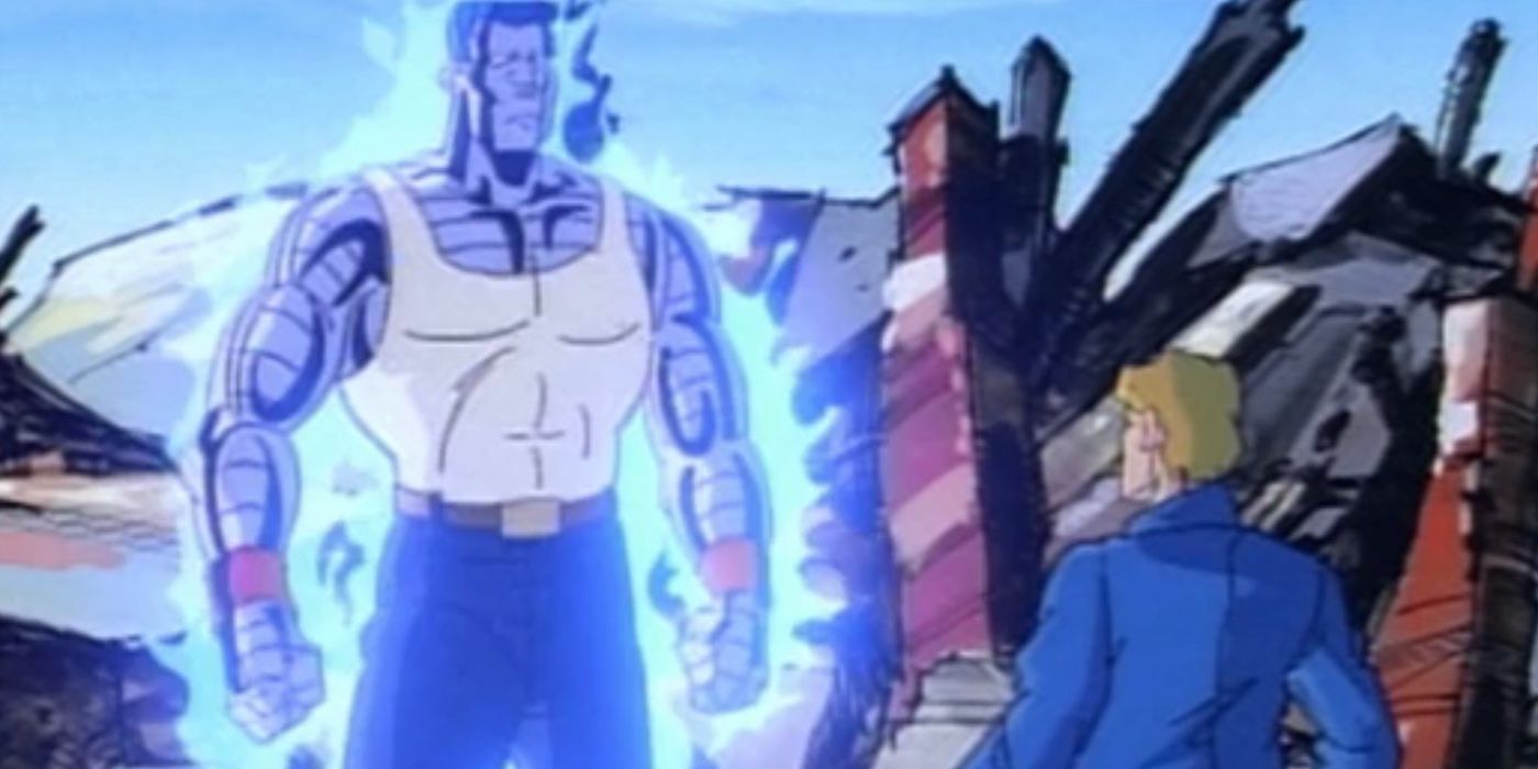 Colossus se transformando em X-Men originais, a série animada