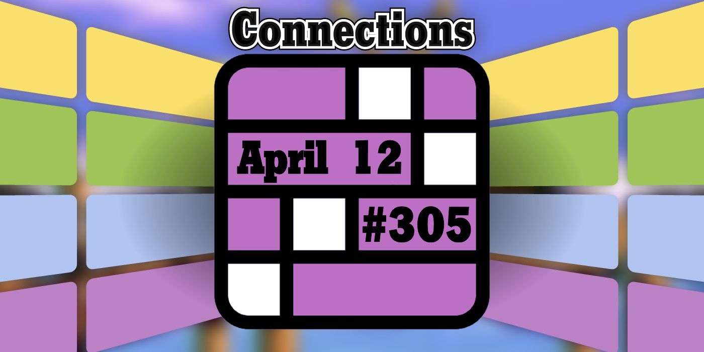 Connections April 12 Grid with the title and game number