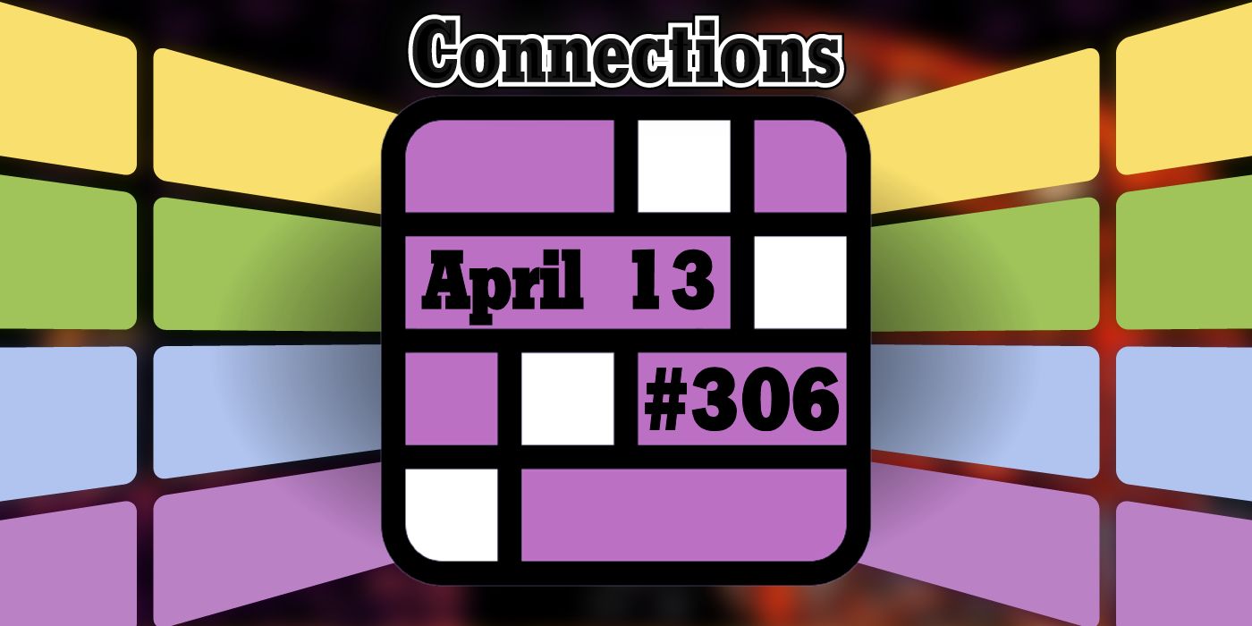 Connections April 13 Grid with the title and game number