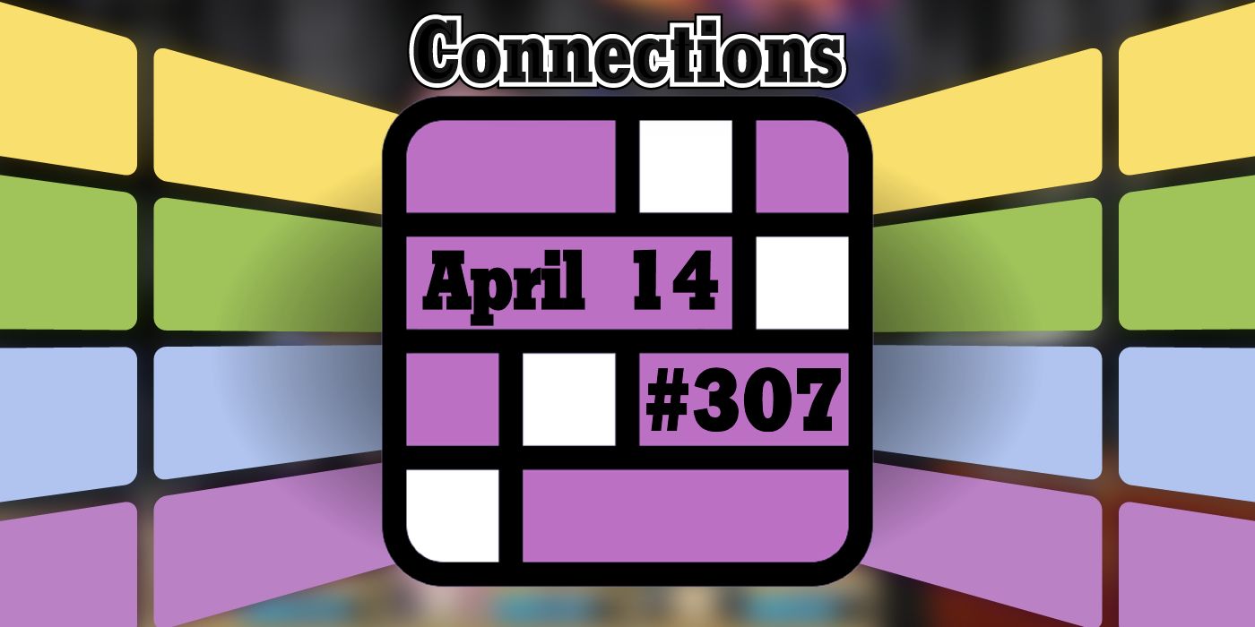 Connections April 14 Grid with the title and game number