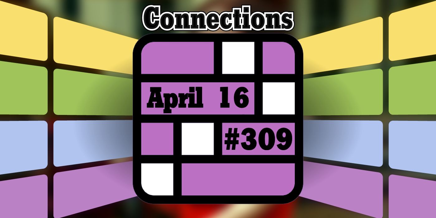 Connections April 16 Grid with the title and blurred background