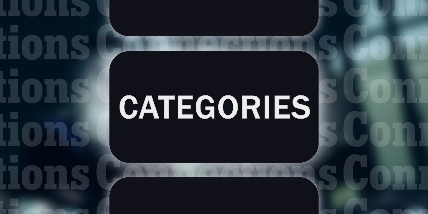 Connections April 17: The word Categories in a big box with a blurred background