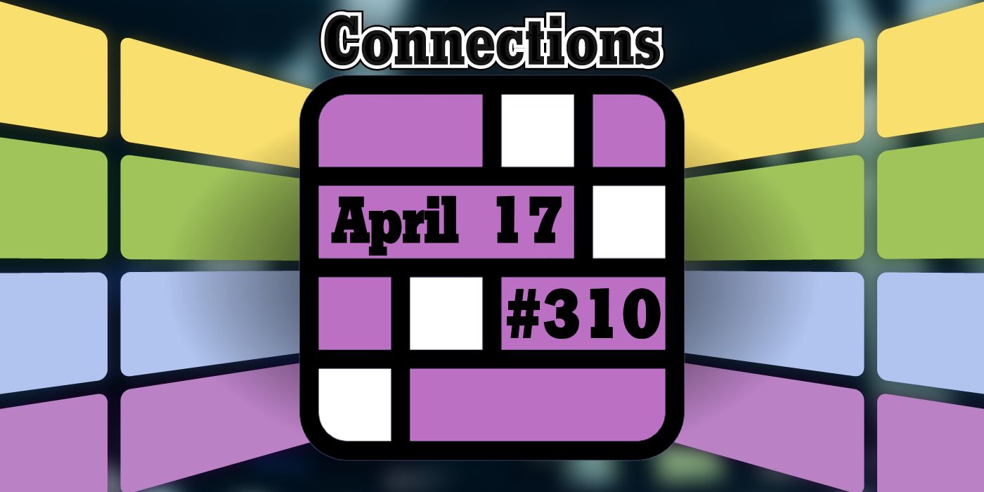Connections April 17 Grid with the title and blurred background