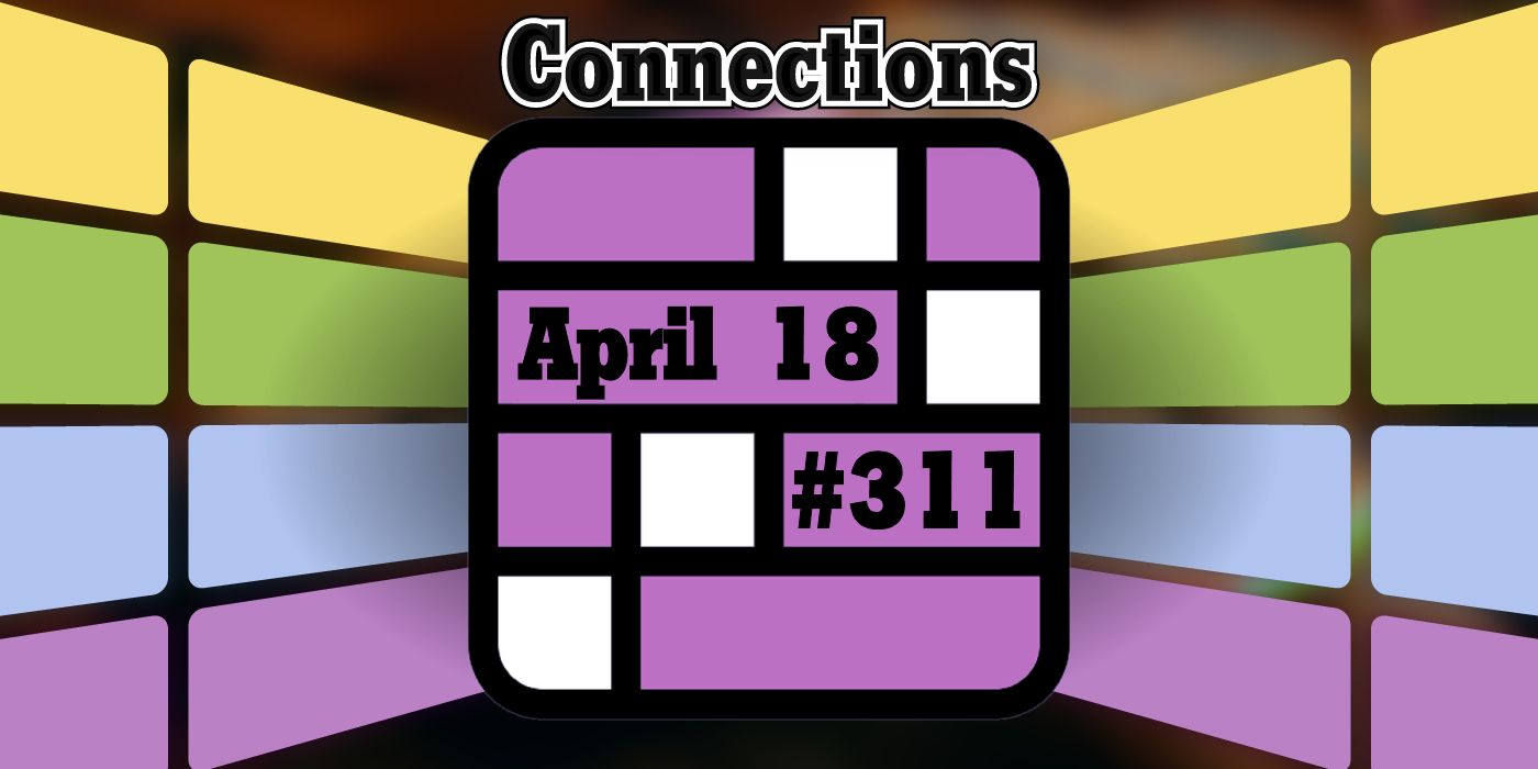Connections April 18 Grid with the title and blurred background
