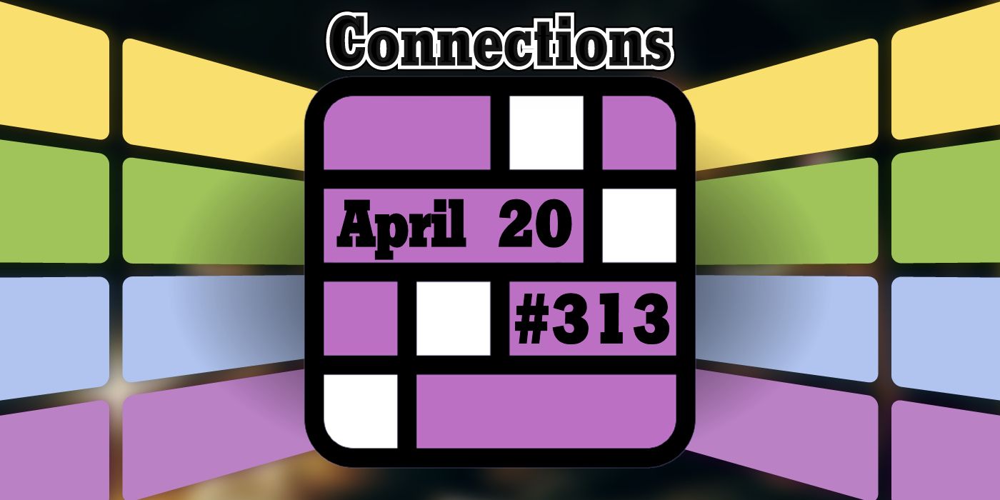 Connections April 20 Grid with the title and blurred background
