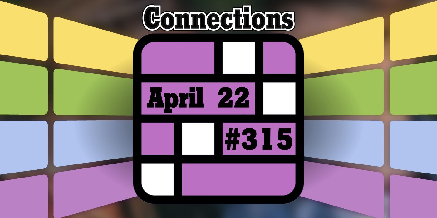 Connections April 22 Grid with the title and blurred background