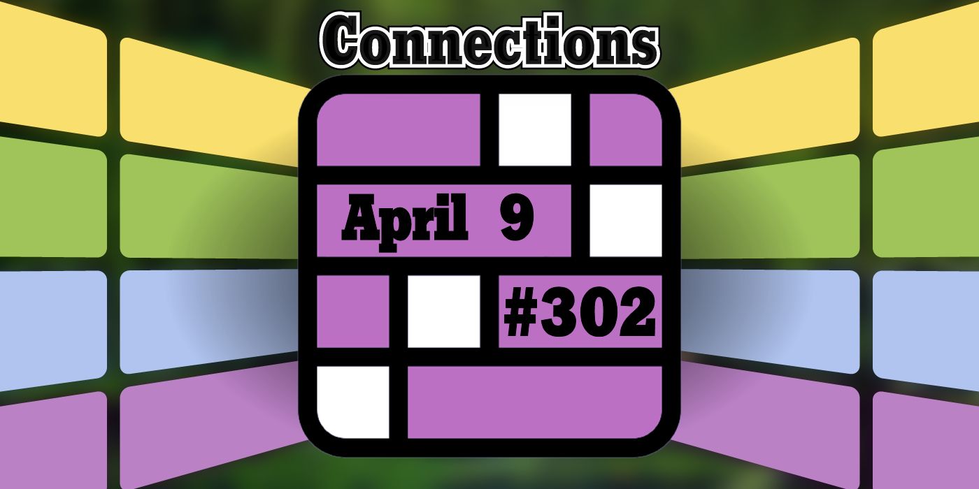 Connections April 9 Grid with the title and game number